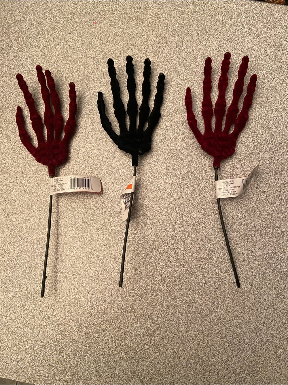 Michaels Halloween Skeleton Hand Picks - Black and Red